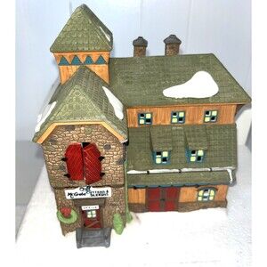 Vtg Dept 56 McGrebe  Cutters & Sleighs New England Village Box & New Light Cord